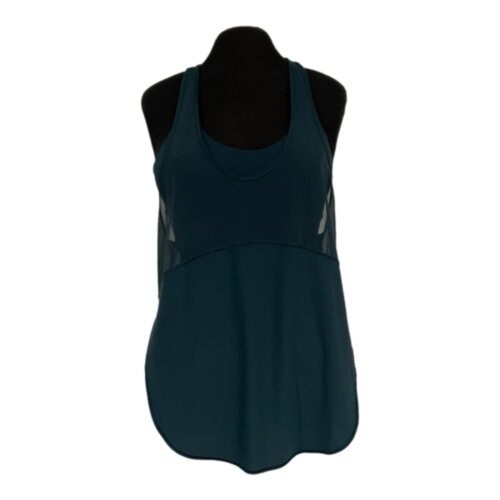 Lululemon Women's 4 Twist Around Tank with Bra Light Support Hunter Green Mesh